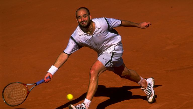 Andre Agassi en route to beating Andrei Medvedev in the final of the French Open 18 years ago
