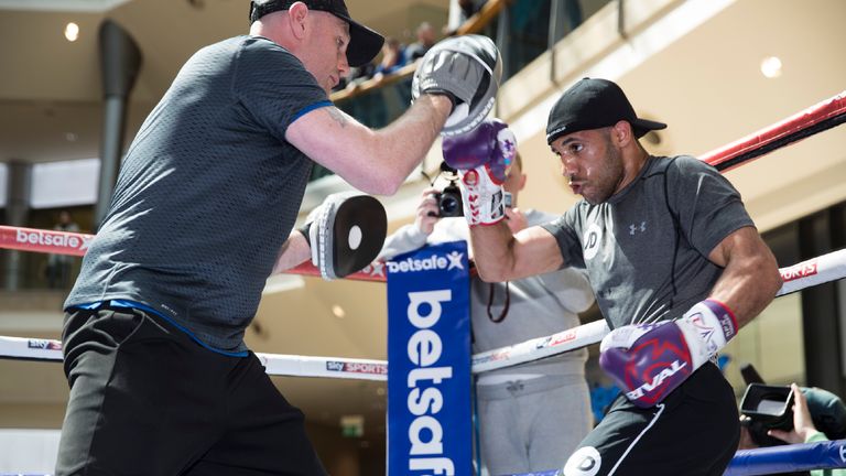 Kal Yafai takes part in a Open workout at the Bullring ahead of his WBA World Super-Flyweight title defence against Suguru Muranaka on Saturday Night at th