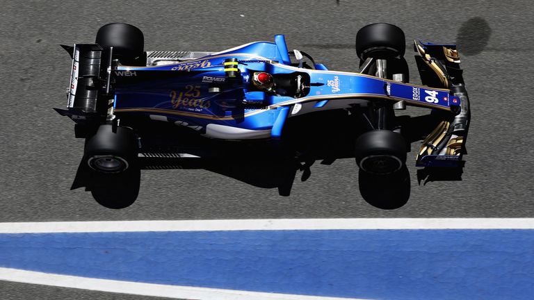 MONTMELO, SPAIN - MAY 12: Pascal Wehrlein of Germany driving the (94) Sauber F1 Team Sauber C36 Ferrari on track during practice for the Spanish Formula On