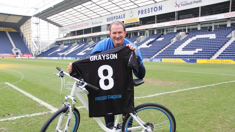 Preston North End manager Simon Grayson is doing a bike ride to Amsterdam to raise money for Prostate Cancer UK