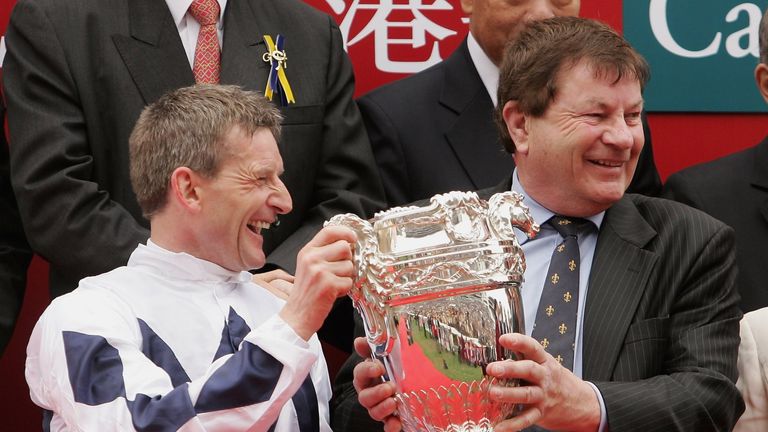 Trainer of Collier Hill Alan Swinbank and jockey Dean McKeown