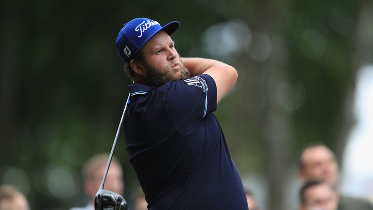 Andrew Johnston of England hits a tee shot during day three of the BMW PGA Championship at Wentworth 