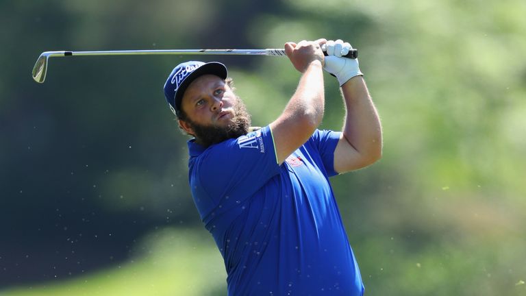 VIRGINIA WATER, ENGLAND - MAY 26:  Andrew Johnston of England plays his second shot on the 9th hole during day two of the BMW PGA Championship at Wentworth