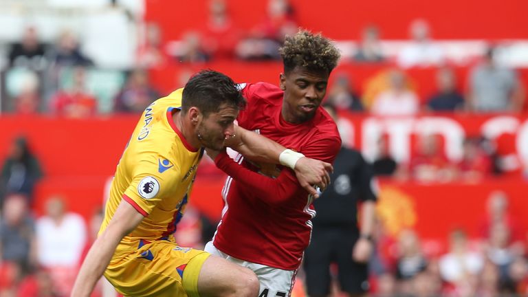 during the Premier League match between XXX and XXX at Old Trafford on May 21, 2017 in Manchester, England.