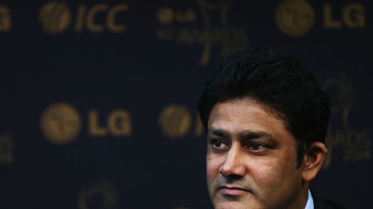 DUBAI, UNITED ARAB EMIRATES - NOVEMBER 05:  Anil Kumble,Chairman of the ICC Cricket Commitee  talks to the media at a press conference to announce the shor