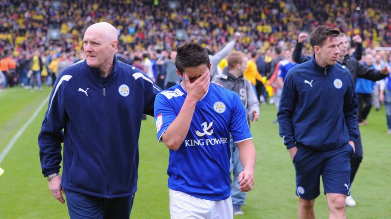 WATFORD, ENGLAND - MAY 12:  Anthony Knockaert of Leicester is dejected after the npower Championship Play Off Semi Final: Second Leg between Watford and Le