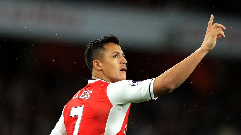 Alexis Sanchez celebrates putting Arsenal ahead 