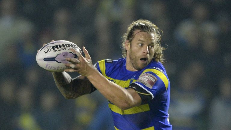 WARRINGTON, ENGLAND - MARCH 13:  Ashton Sims of Warrington Wolves during the First Utility Super League match between Warrington Wolves and Leeds Rhinos at