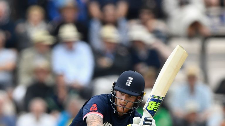 England batsman Ben Stokes hits out during the 2nd Royal London One Day International between England and South Africa