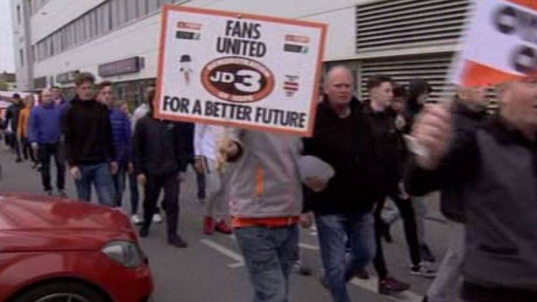 Orient and Blackpool fans chanted and shouted outside the stadium