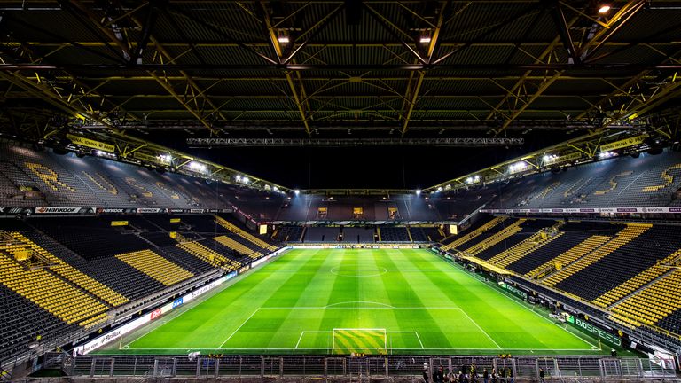 General view of Signal Iduna Park prior the Bundesliga match between Borussia Dortmund and FC Augsburg