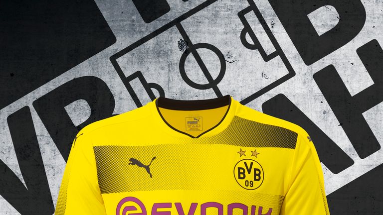 Borussia Dortmund have stuck to their traditional yellow with black gradient stripes for 2017/18