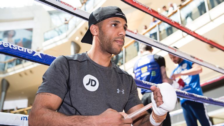 Kal Yafai takes part in a Open workout  ahead of his WBA World Super-Flyweight title defence against Suguru Muranaka 