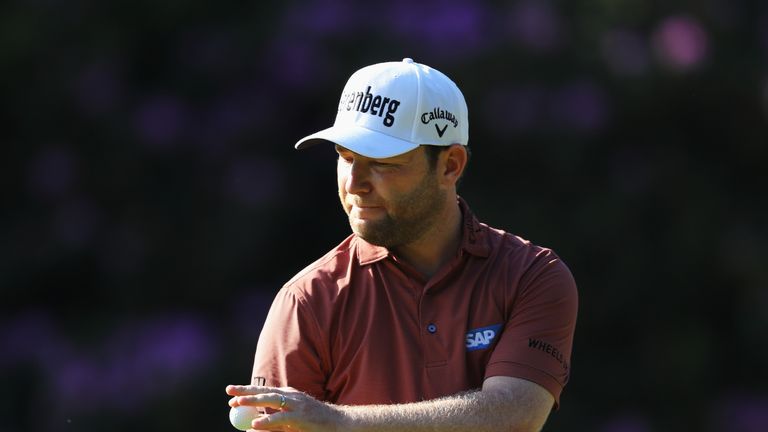VIRGINIA WATER, ENGLAND - MAY 25:  Branden Grace of South Africa acknowledges the crowd during day one of the BMW PGA Championship at Wentworth on May 25, 