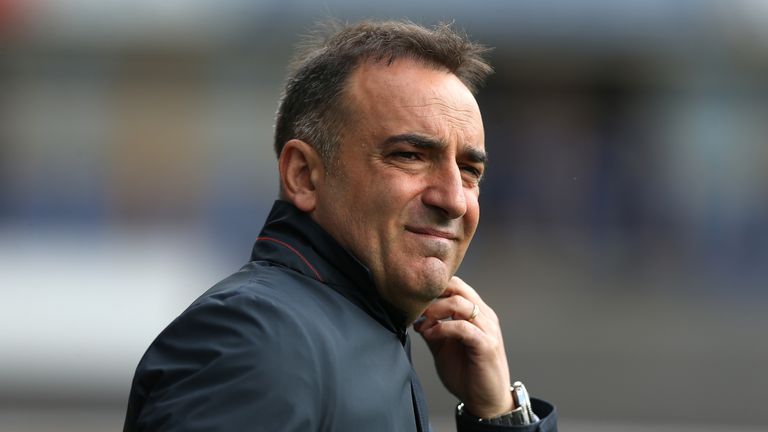HUDDERSFIELD, ENGLAND - MAY 14: Carlos Carvalhal, Manager of Sheffield Wednesday looks on prior to the Sky Bet Championship Play Off Semi Final 1st leg mat