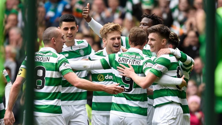  Stuart Armstrong celebrates Celtic's second goal
