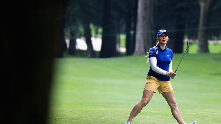 Charley Hull of Great Britain hits a shot on the ninth fairway during the first round of the Lorena Ochoa Match Play in Mexico City