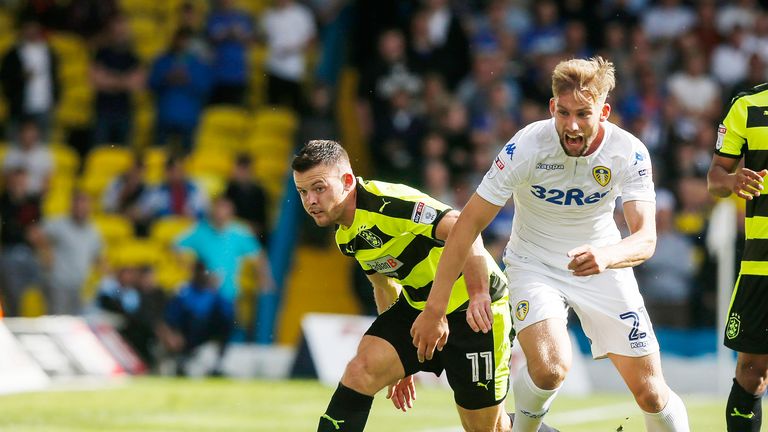 Charlie Taylor in action for Leeds United against Huddersfield at Elland Road