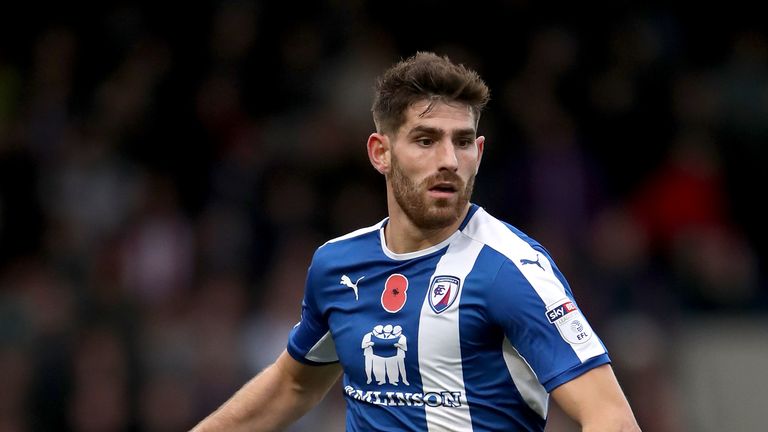 Chesterfield's Ched Evans during the Sky Bet League One match v Sheffield United at the Proact Stadium, Chesterfield in November 2016