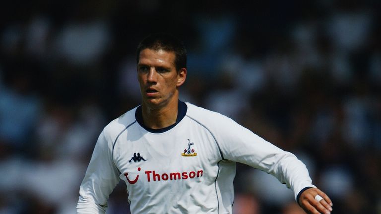 Christian Ziege of Tottenham Hotspur runs with the ball during the David Jones testimonial match at Wycombe Wanderers held on July 19, 2003 at Adams Park