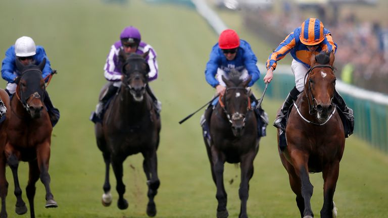 Churchill (R) wins the Qipco 2000 Guineas Stakes at Newmarket