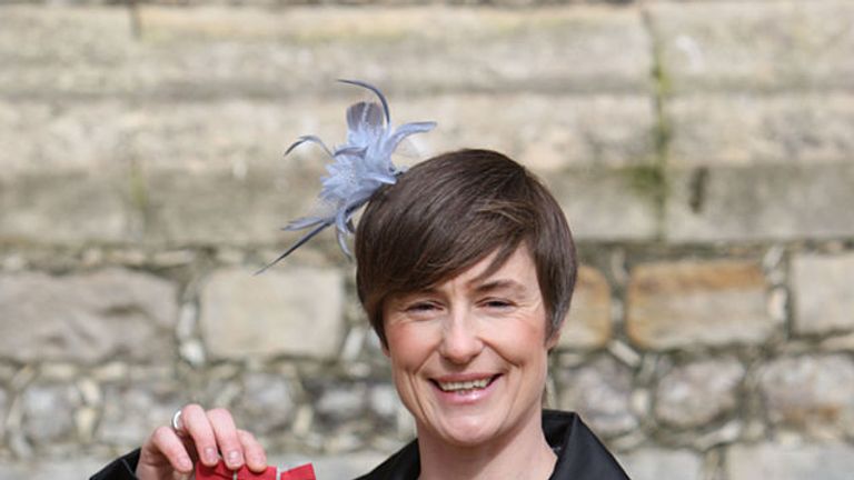 WINDSOR, UNITED KINGDOM - FEBRUARY 26:  Cricketer Claire Taylor after she received the MBE for services to sport from Queen Elizabeth II at Windsor Castle 