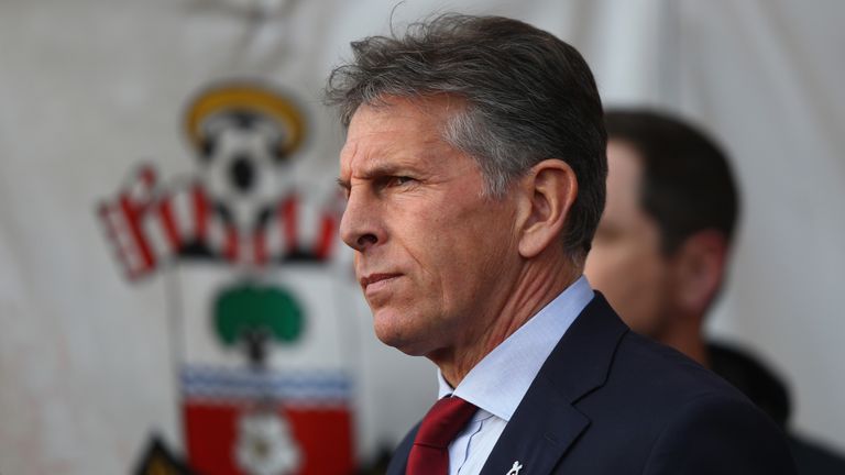SOUTHAMPTON, ENGLAND - MAY 10: Claude Puel, Manager of Southampton looks on during the Premier League match between Southampton and Arsenal at St Mary's St