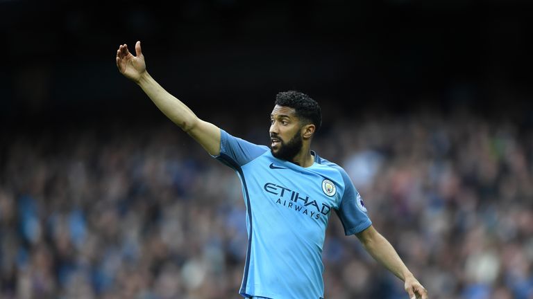 Gael Clichy played in Manchester City's 5-0 win over Watford on Sunday