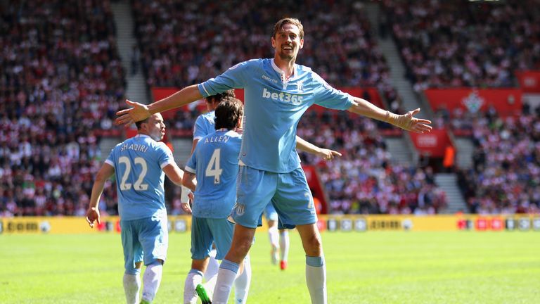 Peter Crouch is the only player to reach double figures for Stoke this season after his goal against Southampton