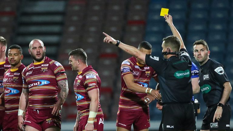 Huddersfield's Danny Brough is sent to the sin-bin 