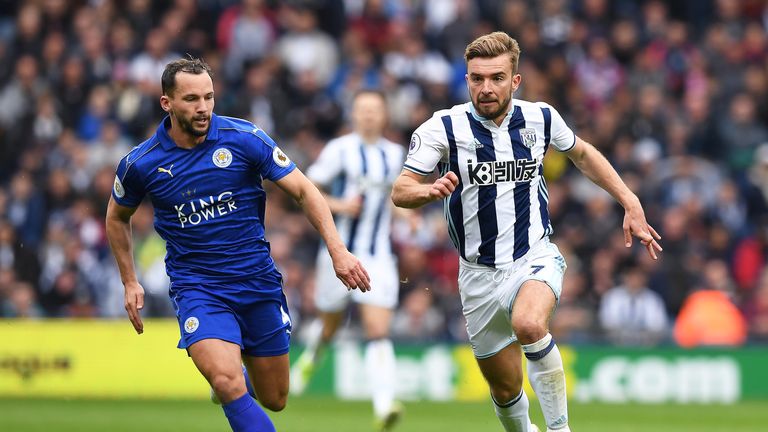 Danny Drinkwater in action for Leicester City against West Bromwich Albion at The Hawthorns