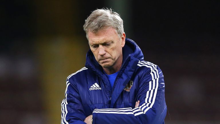 David Moyes during the warm up prior to the FA Cup third round replay between Burnley and Sunderland