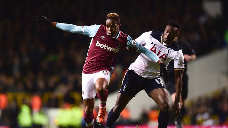 Diafra Sakho in action for West Ham United at White Hart Lane