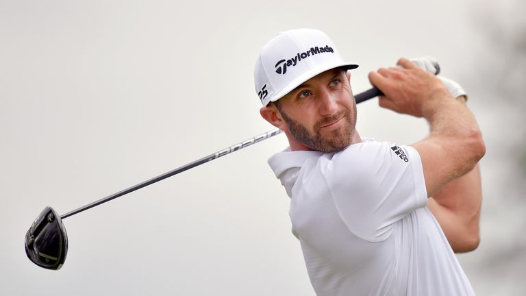 IRVING, TX - MAY 19:  Dustin Johnson plays his shot from the 18th tee during Round Two of the AT&T Byron Nelson at the TPC Four Seasons Resort Las Colinas 