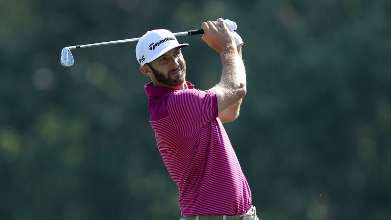 Dustin Johnson during the second round of the THE PLAYERS Championship on the Stadium Course at TPC Sawgrass
