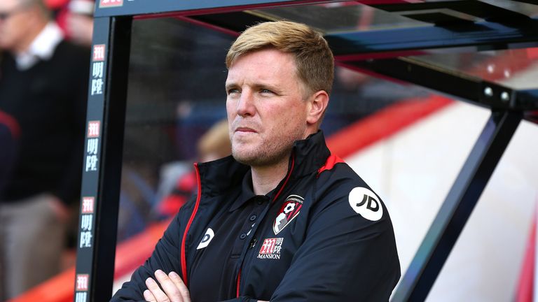 Eddie Howe prior to the match between Bournemouth and Burnley at the Vitality Stadium