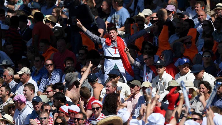 An England fan enjoys himself during day 4 of the 3rd Investec Test match between England and Pakistan at Edgbaston