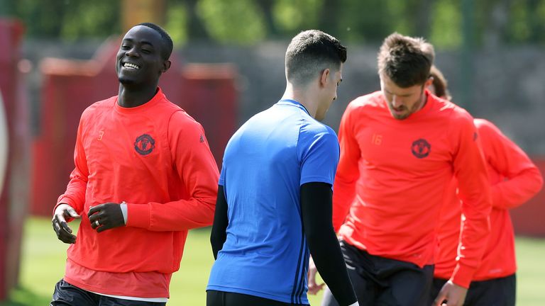 Eric Bailly at Manchester United's training facility
