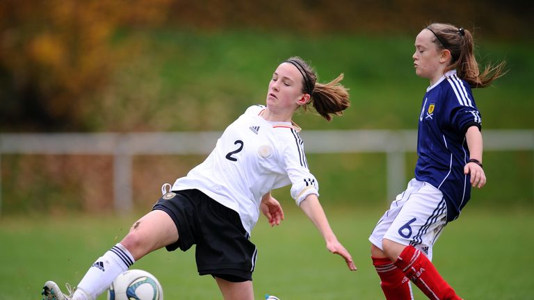 during the U15 Women's international friendly match between Germany and Scotland at Sportschule Hennef on November 3, 2011 in Hennef, Germany.