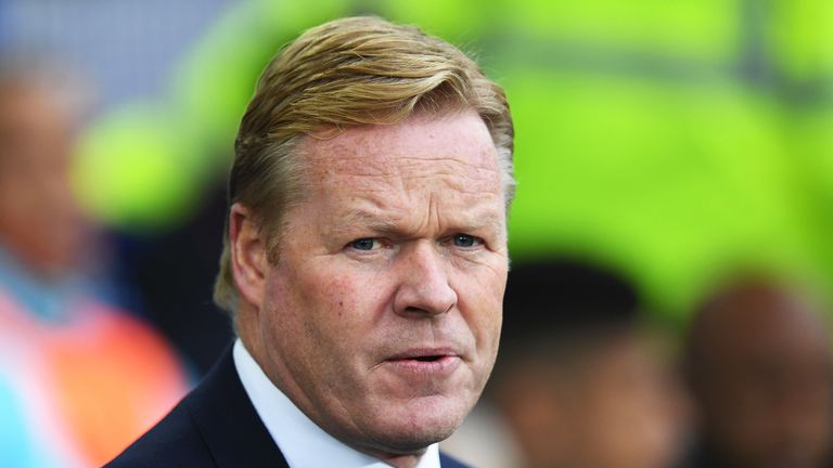 Ronald Koeman prior to the Premier League match between Everton and West Ham United at Goodison Park