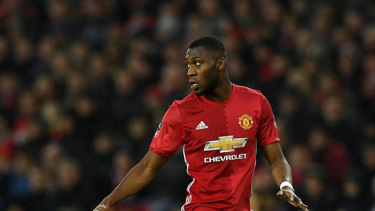 Timothy Fosu-Mensah of Manchester United during The Emirates FA Cup Fourth Round match between Manchester United and Wigan