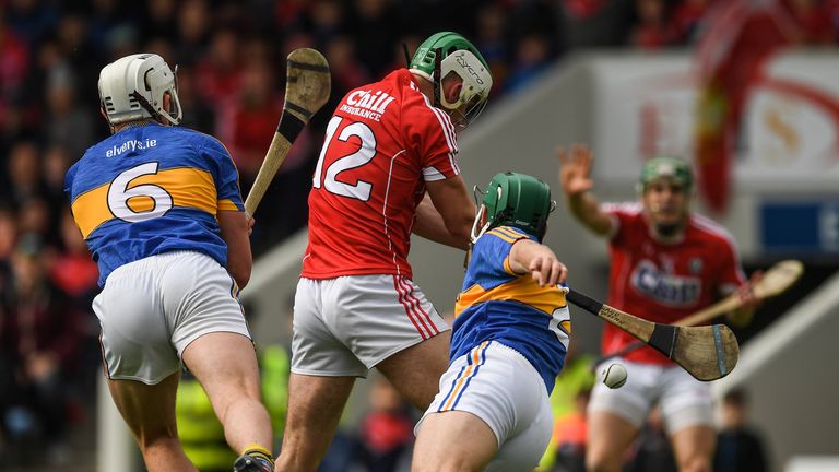 Shane Kingston scores Cork's first goal against Tipperary