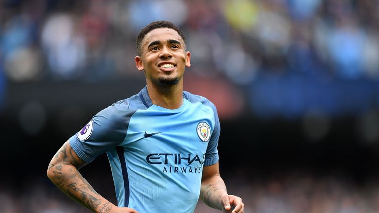 Gabriel Jesus celebrates doubling Manchester City's lead 