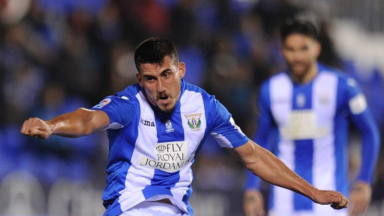 LEGANES, SPAIN - NOVEMBER 29:  Gabriel Pires of CD Leganes in action during the Copa del Rey Round of 32 match between CD Leganes and Valencia CF at  Estad