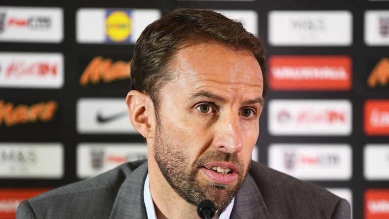 England manager Gareth Southgate during a press conference at St George's Park