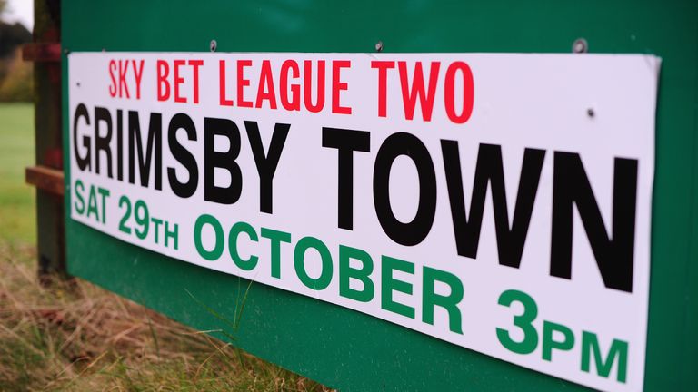 YEOVIL, UNITED KINGDOM - OCTOBER 29: Detailed view of a sign during the Sky Bet League Two match between Yeovil Town and Grimsby Town at Huish Park on Octo
