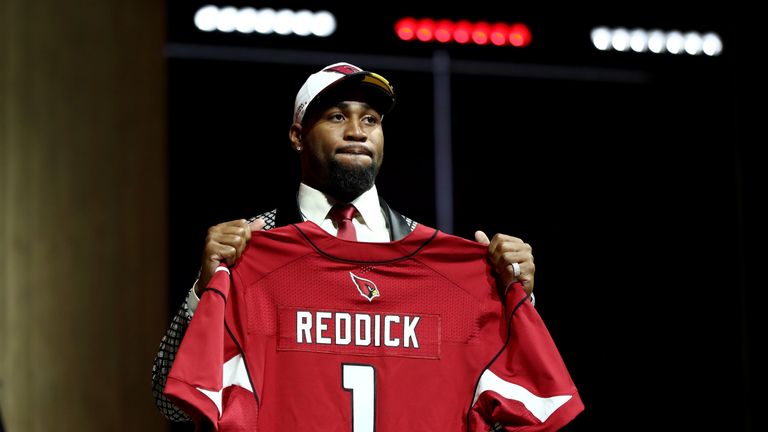 PHILADELPHIA, PA - APRIL 27:  Haason Reddick of Temple reacts after being picked #13 overall by the Arizona Cardinals during the first round of the 2017 NF