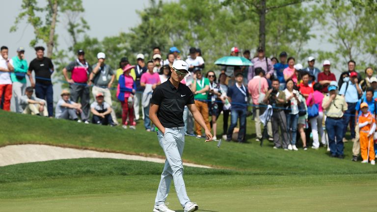 BEIJING, CHINA - APRIL 30:  Li Haotong of China looks on after plays a shot during the final round of the 2017 Volvo China Open at Topwin Golf and Country 