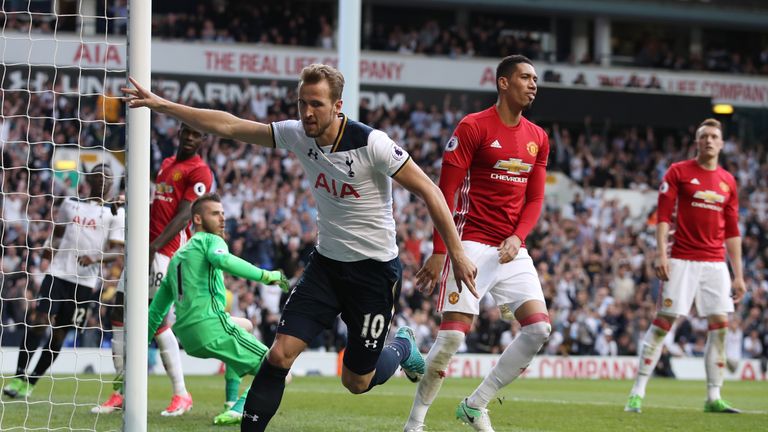 Tottenham Hotspur's Harry Kane celebrates scoring his side's second goal of the game during the Premier League match at White Hart Lane, London.