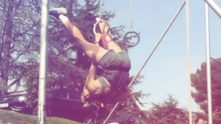 Some unusual training techniques in Spain for Holly (Instagram @hollypv)